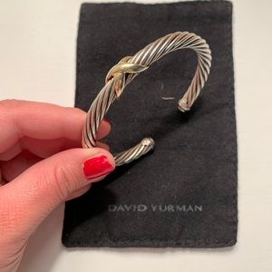 X Bracelet with 14K Gold 7mm SIZE LARGE